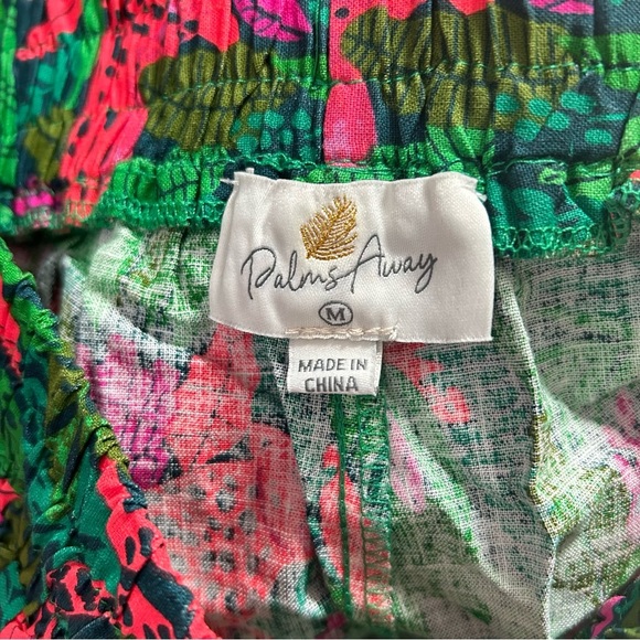 NWT Palms Away Linen Blend Shorts Tropical Leopard Print Size Medium - Picture 3 of 11
